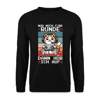 Just one more round, then I'll listen to cats - Unisex Sweatshirt - black - Front - Alina (178cm) & Michal (187cm)