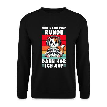 Just one more round, then I'll listen to cats - Unisex Sweatshirt - black - Front - Alina (178cm) & Michal (187cm)