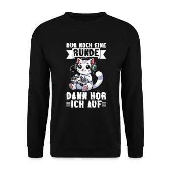Just one more round, then I'll listen to cats - Unisex Sweatshirt - black - Front - Alina (178cm) & Michal (187cm)