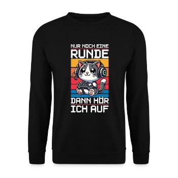 Just one more round, then I'll listen to cats - Unisex Sweatshirt - black - Front - Alina (178cm) & Michal (187cm)