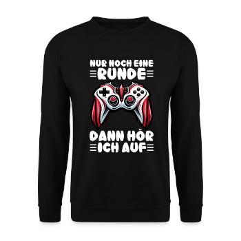 Nur Noch Eine Runde Dann Hör Ich Auf Konsolen - Unisex Pullover - Schwarz - Vorne - Alina (178cm) & Michal (187cm)