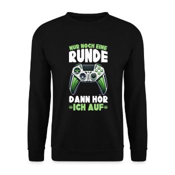 Nur Noch Eine Runde Dann Hör Ich Auf Konsolen - Unisex Pullover - Schwarz - Vorne - Alina (178cm) & Michal (187cm)