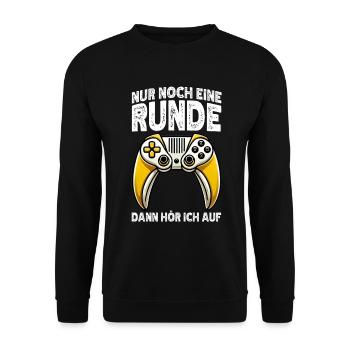 Nur Noch Eine Runde Dann Hör Ich Auf Konsolen - Unisex Pullover - Schwarz - Vorne - Alina (178cm) & Michal (187cm)