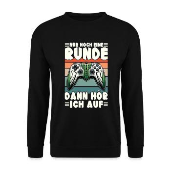 Nur Noch Eine Runde Dann Hör Ich Auf Konsolen - Unisex Pullover - Schwarz - Vorne - Alina (178cm) & Michal (187cm)