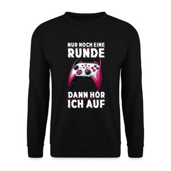 Nur Noch Eine Runde Dann Hör Ich Auf Konsolen - Unisex Pullover - Schwarz - Vorne - Alina (178cm) & Michal (187cm)