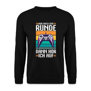 Nur Noch Eine Runde Dann Hör Ich Auf Konsolen - Unisex Pullover - Schwarz - Vorne - Alina (178cm) & Michal (187cm)
