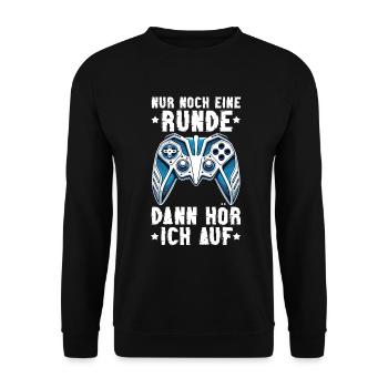 Nur Noch Eine Runde Dann Hör Ich Auf Konsolen - Unisex Pullover - Schwarz - Vorne - Alina (178cm) & Michal (187cm)