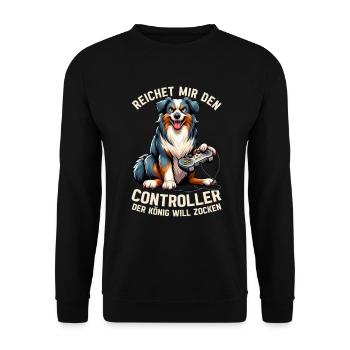 Il me tend la manette que le roi veut jouer - Sweat-shirt Unisexe - noir - Devant - Alina (178cm) & Michal (187cm)