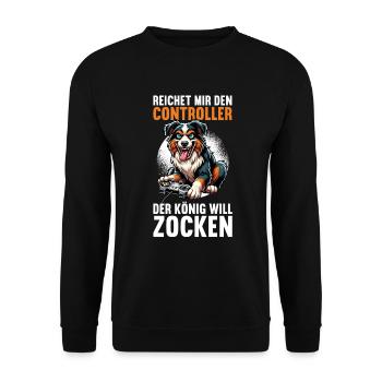 Il me tend la manette que le roi veut jouer - Sweat-shirt Unisexe - noir - Devant - Alina (178cm) & Michal (187cm)