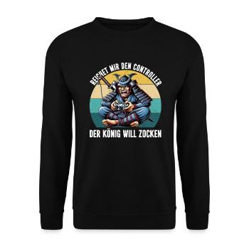 Il me tend la manette que le roi veut jouer - Sweat-shirt Unisexe - noir - Devant - Alina (178cm) & Michal (187cm)