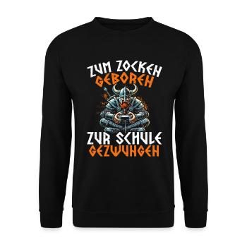 Nés pour jouer Forcés d’aller à l’école Les Vikings - Sweat-shirt Unisexe - noir - Devant - Alina (178cm) & Michal (187cm)