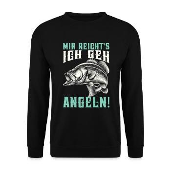 Angler Fishing Rod Funny Fisherman Hobby Fisherman - Unisex Sweatshirt - black - Front - Alina (178cm) & Michal (187cm)