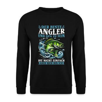 Angler Fishing Rod Funny Fisherman Hobby Fisherman - Unisex Sweatshirt - black - Front - Alina (178cm) & Michal (187cm)