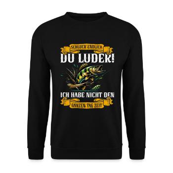 Angler Fishing Rod Funny Fisherman Hobby Fisherman - Unisex Sweatshirt - black - Front - Alina (178cm) & Michal (187cm)