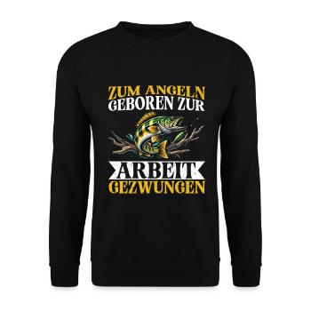 Angler Fishing Rod Funny Fisherman Hobby Fisherman - Unisex Sweatshirt - black - Front - Alina (178cm) & Michal (187cm)