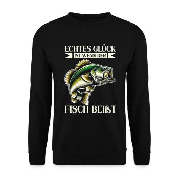Angler Fishing Rod Funny Fisherman Hobby Fisherman - Unisex Sweatshirt - black - Front - Alina (178cm) & Michal (187cm)