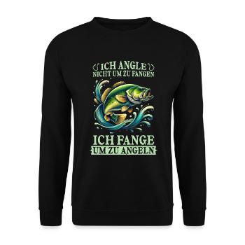 Angler Fishing Rod Funny Fisherman Hobby Fisherman - Unisex Sweatshirt - black - Front - Alina (178cm) & Michal (187cm)