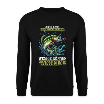 Angler Fishing Rod Funny Fisherman Hobby Fisherman - Unisex Sweatshirt - black - Front - Alina (178cm) & Michal (187cm)