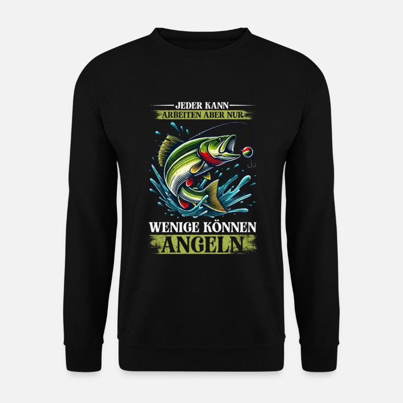 Angler Angelrute Witziges Fischer Hobbyfischer - Unisex Pullover - Schwarz