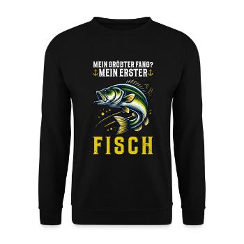 Angler Fishing Rod Funny Fisherman Hobby Fisherman - Unisex Sweatshirt - black - Front - Alina (178cm) & Michal (187cm)