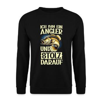 Angler Fishing Rod Funny Fisherman Hobby Fisherman - Unisex Sweatshirt - black - Front - Alina (178cm) & Michal (187cm)