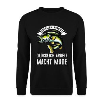 Angler Fishing Rod Funny Fisherman Hobby Fisherman - Unisex Sweatshirt - black - Front - Alina (178cm) & Michal (187cm)