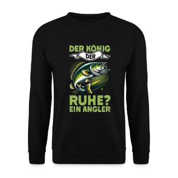 Angler Fishing Rod Funny Fisherman Hobby Fisherman - Unisex Sweatshirt - black - Front - Alina (178cm) & Michal (187cm)