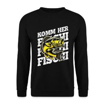 Angler Fishing Rod Funny Fisherman Hobby Fisherman - Unisex Sweatshirt - black - Front - Alina (178cm) & Michal (187cm)