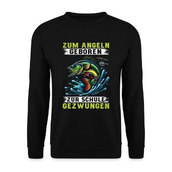 Angler Fishing Rod Funny Fisherman Hobby Fisherman - Unisex Sweatshirt - black - Front - Alina (178cm) & Michal (187cm)
