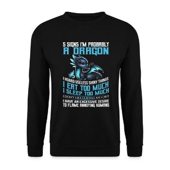 Dragon Créatures Dragon Médiéval - Sweat-shirt Unisexe - noir - Devant - Alina (178cm) & Michal (187cm)