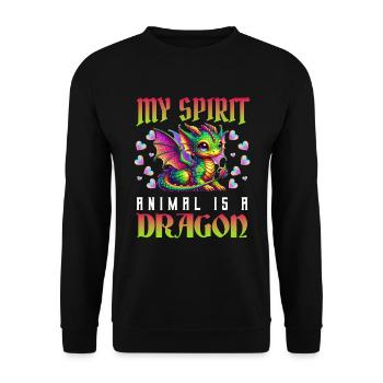 Dragon Créatures Dragon Médiéval - Sweat-shirt Unisexe - noir - Devant - Alina (178cm) & Michal (187cm)