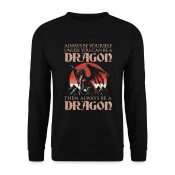 Dragon Créatures Dragon Médiéval - Sweat-shirt Unisexe - noir - Devant - Alina (178cm) & Michal (187cm)