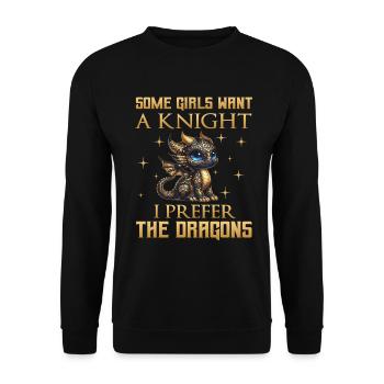 Dragon Créatures Dragon Médiéval - Sweat-shirt Unisexe - noir - Devant - Alina (178cm) & Michal (187cm)