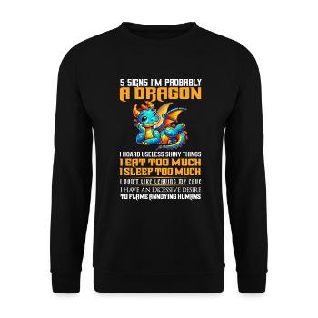 Dragon Créatures Dragon Médiéval - Sweat-shirt Unisexe - noir - Devant - Alina (178cm) & Michal (187cm)