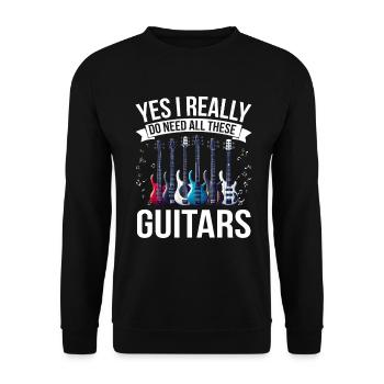 Bassiste, Guitariste, Guitare électrique - Sweat-shirt Unisexe - noir - Devant - Alina (178cm) & Michal (187cm)