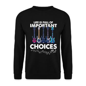 Bassiste, Guitariste, Guitare électrique - Sweat-shirt Unisexe - noir - Devant - Alina (178cm) & Michal (187cm)