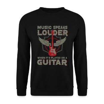 Bassiste, Guitariste, Guitare électrique - Sweat-shirt Unisexe - noir - Devant - Alina (178cm) & Michal (187cm)
