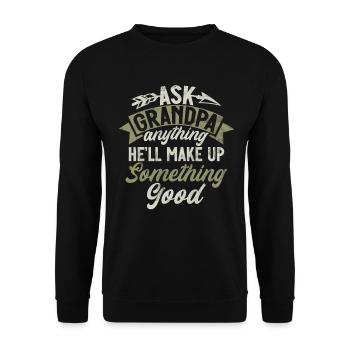 Grand-père Grand-père Pops Grand-parent - Sweat-shirt Unisexe - noir - Devant - Alina (178cm) & Michal (187cm)