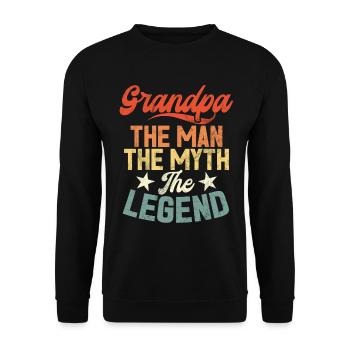 Grand-père Grand-père Pops Grand-parent - Sweat-shirt Unisexe - noir - Devant - Alina (178cm) & Michal (187cm)
