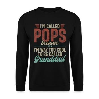 Grand-père Grand-père Pops Grand-parent - Sweat-shirt Unisexe - noir - Devant - Alina (178cm) & Michal (187cm)