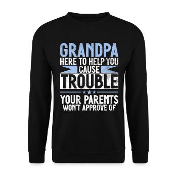 Grand-père Grand-père Pops Grand-parent - Sweat-shirt Unisexe - noir - Devant - Alina (178cm) & Michal (187cm)