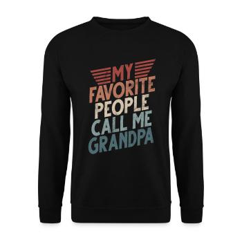 Grand-père Grand-père Pops Grand-parent - Sweat-shirt Unisexe - noir - Devant - Alina (178cm) & Michal (187cm)