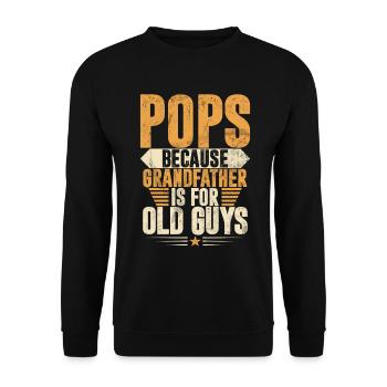 Grand-père Grand-père Pops Grand-parent - Sweat-shirt Unisexe - noir - Devant - Alina (178cm) & Michal (187cm)