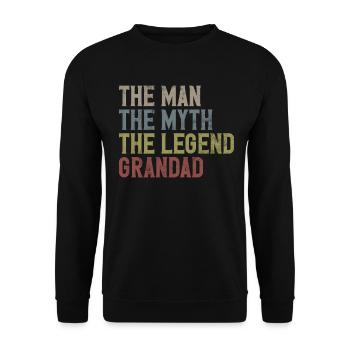 Grand-père Grand-père Pops Grand-parent - Sweat-shirt Unisexe - noir - Devant - Alina (178cm) & Michal (187cm)