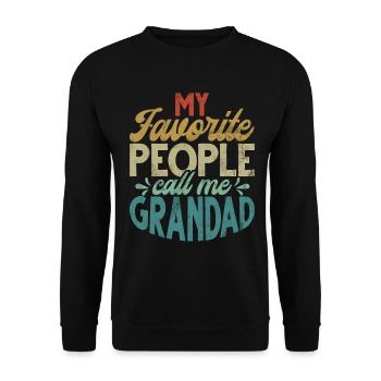 Grand-père Grand-père Pops Grand-parent - Sweat-shirt Unisexe - noir - Devant - Alina (178cm) & Michal (187cm)