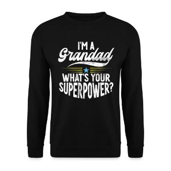 Grand-père Grand-père Pops Grand-parent - Sweat-shirt Unisexe - noir - Devant - Alina (178cm) & Michal (187cm)