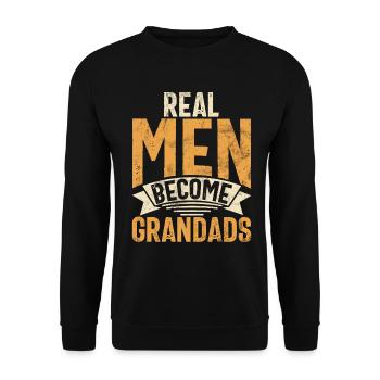 Grand-père Grand-père Pops Grand-parent - Sweat-shirt Unisexe - noir - Devant - Alina (178cm) & Michal (187cm)
