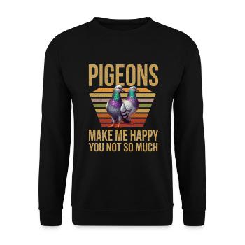Pigeon Lovers Pigeons Bird Lovers - Unisex Sweatshirt - black - Front - Alina (178cm) & Michal (187cm)