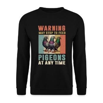 Pigeon Lovers Pigeons Bird Lovers - Unisex Sweatshirt - black - Front - Alina (178cm) & Michal (187cm)