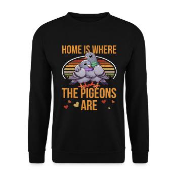 Pigeon Lovers Pigeons Bird Lovers - Unisex Sweatshirt - black - Front - Alina (178cm) & Michal (187cm)